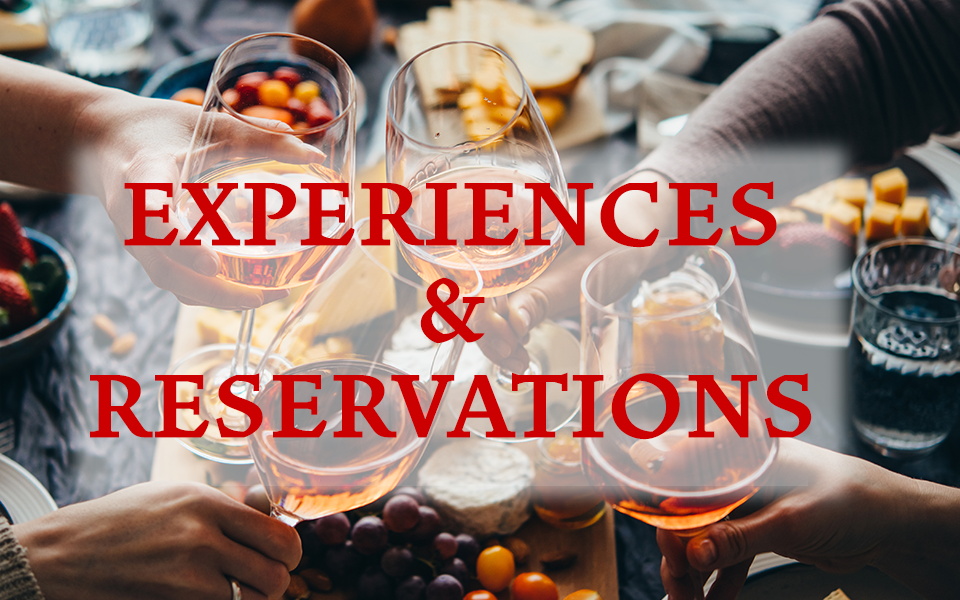 Experiences & Reservations - 4 hands each holding wine glasses together